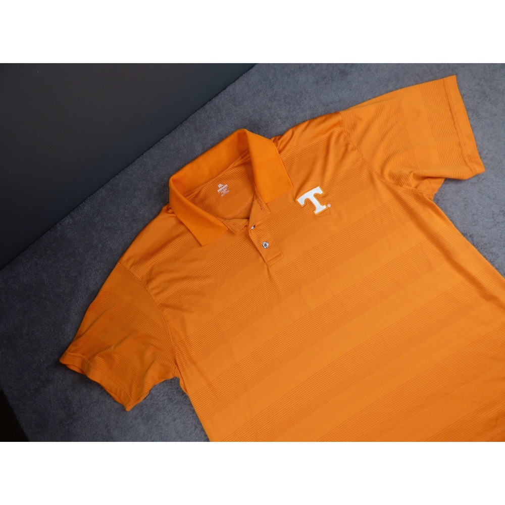 Knights Apparel Tennessee Volunteers Polo Mens 2XL Orange Striped NCAA Golf Shir